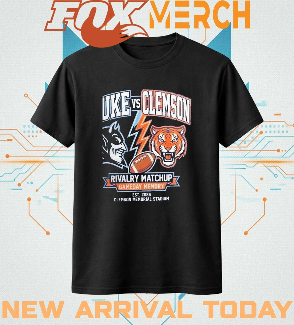 Duke vs Clemson Rivalry matchup gameday memory est 2026 Clemson Memorial Stadium t-shirt