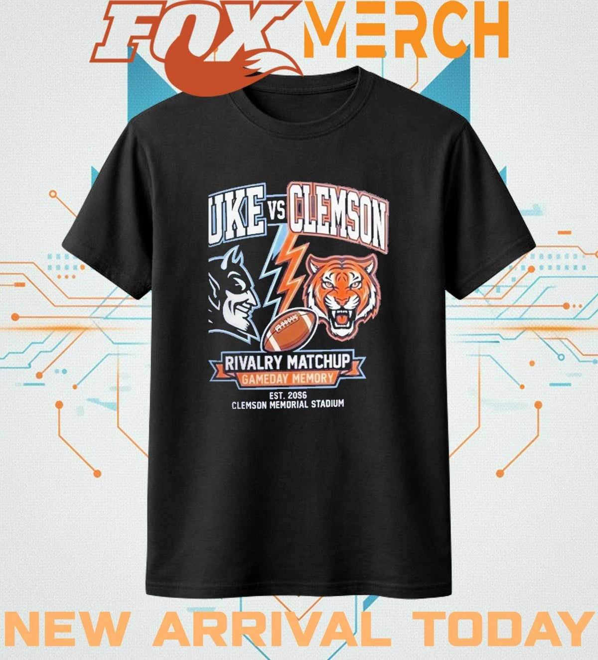 Duke vs Clemson Rivalry matchup gameday memory est 2026 Clemson Memorial Stadium t-shirt