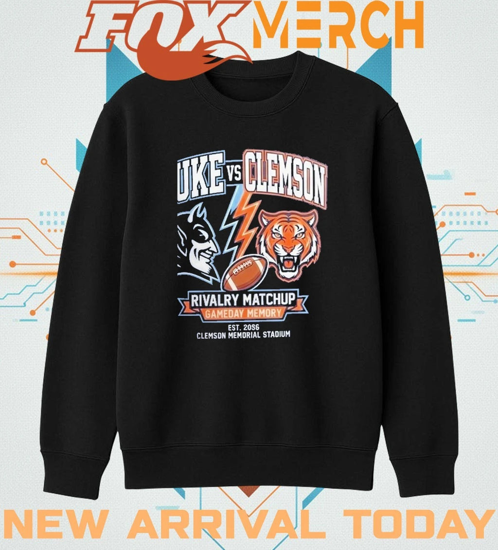Duke vs Clemson Rivalry matchup gameday memory est 2026 Clemson Memorial Stadium t-shirt