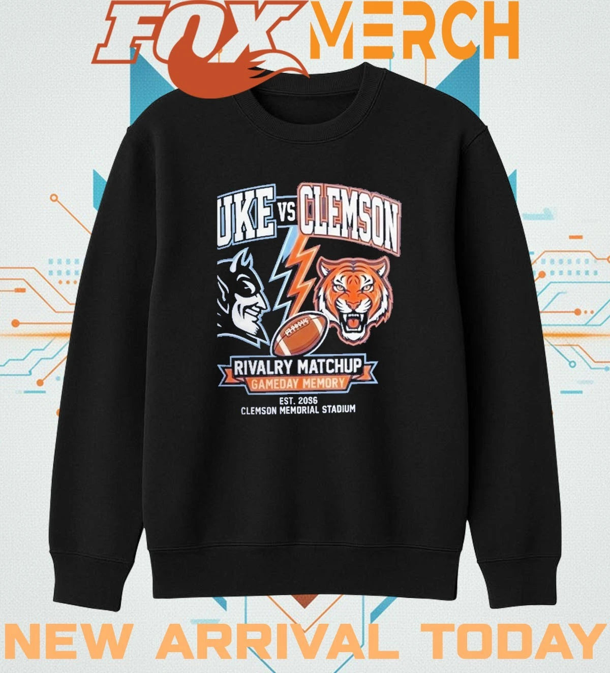 Duke vs Clemson Rivalry matchup gameday memory est 2026 Clemson Memorial Stadium t-shirt