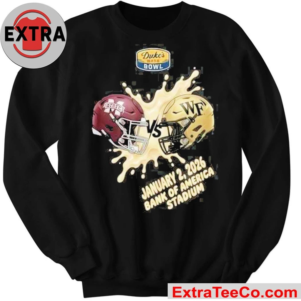 Duke’s Mayo Bowl 2026, game between Mississippi State Bulldogs and Wake Forest Demon Deacons, Bank of America Stadium, Charlotte, North Carolina, January 2, 2026 Shirt