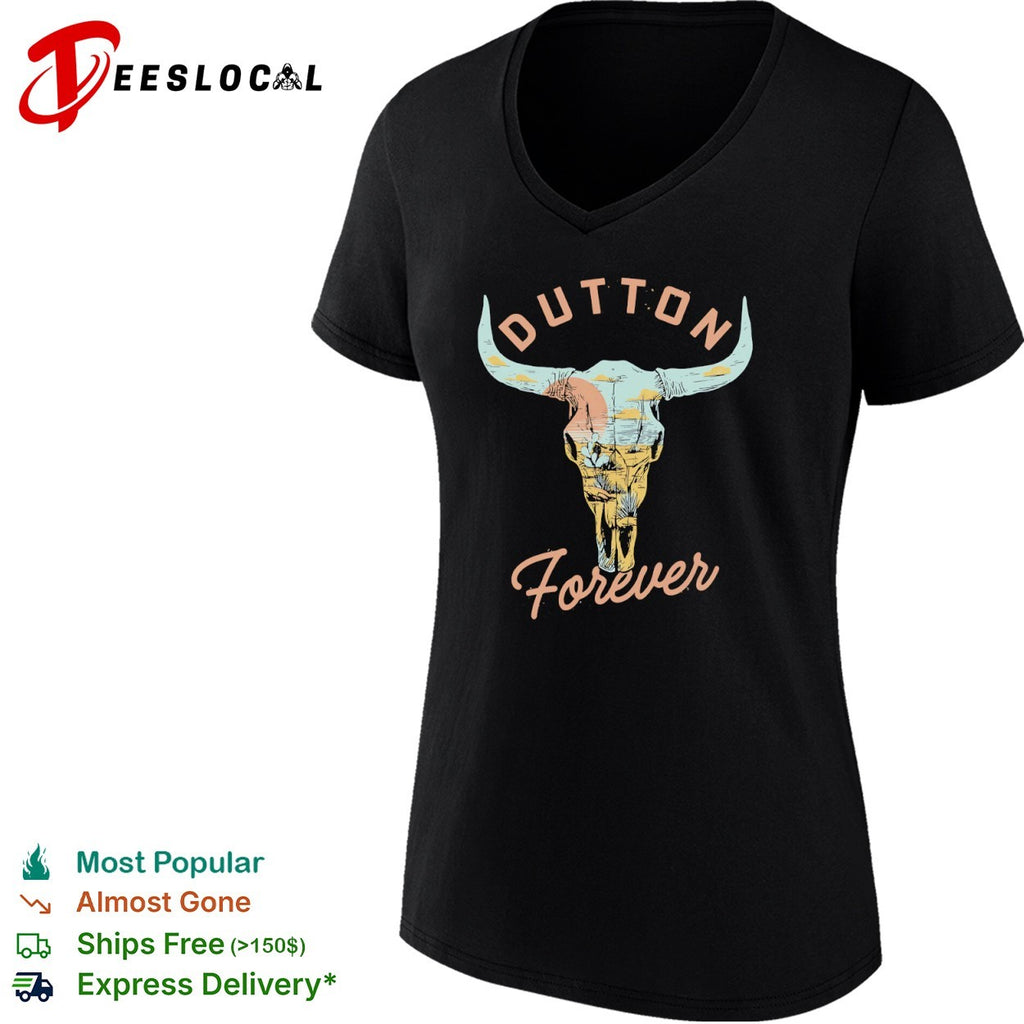 Dutton Forever Western Bull Skull Desert Landscape shirt
