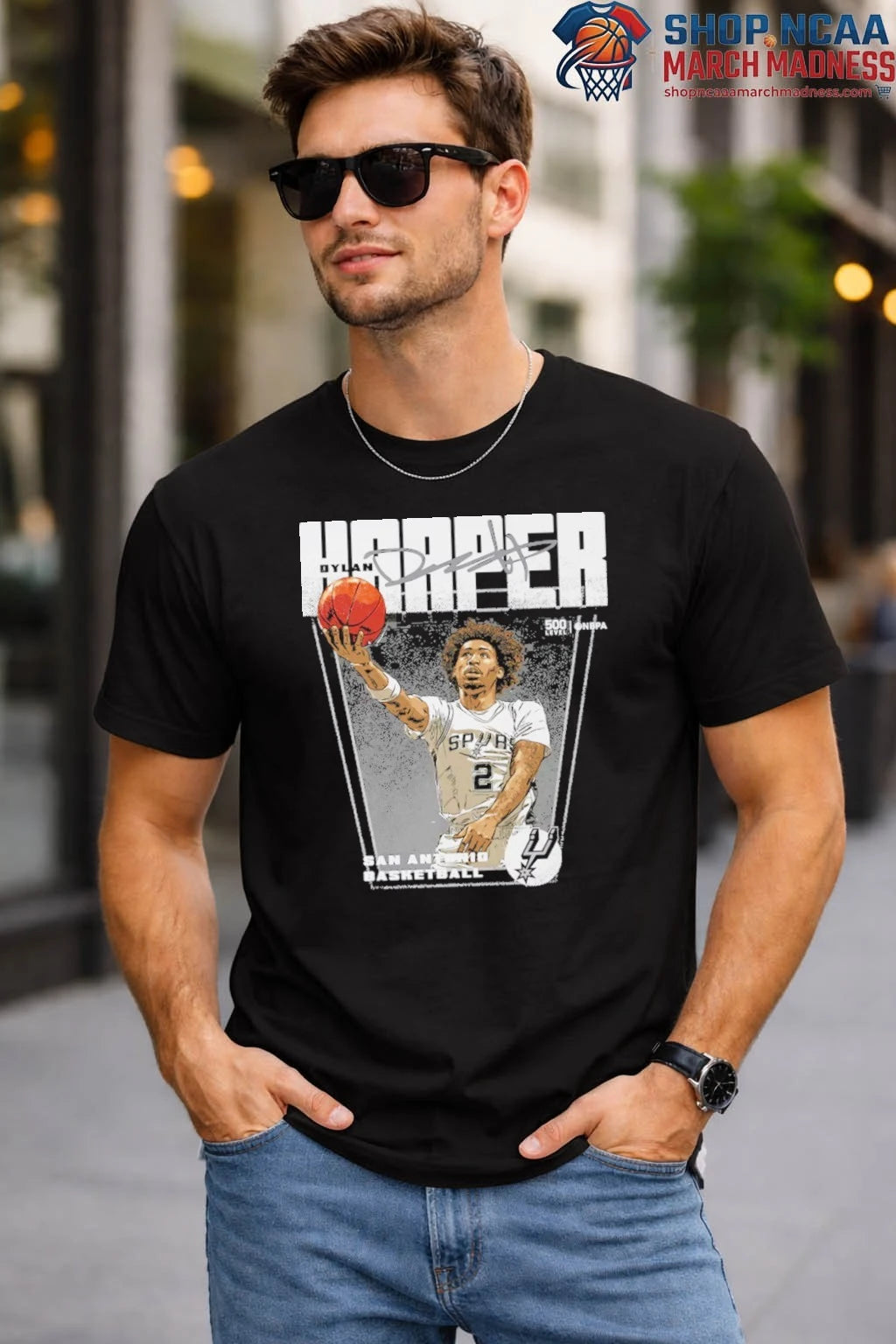 Dylan Harper Signature San Antonio Spurs Basketball Premiere T-Shirt