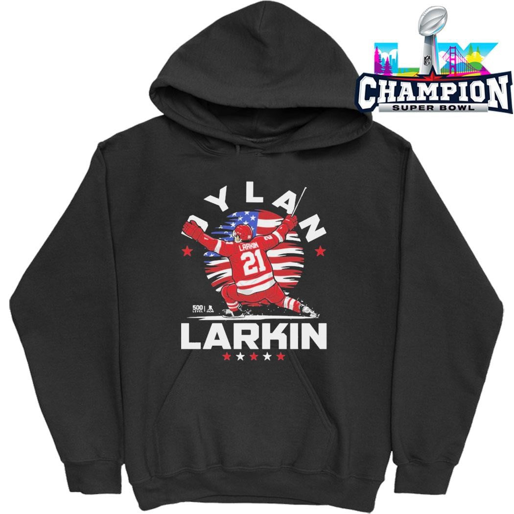 Dylan Larkin Detroit USA Flag Celebration Shirt