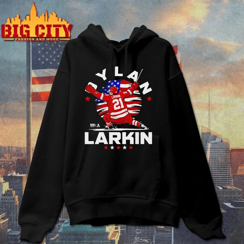 Dylan Larkin Detroit USA Flag Celebration t-shirt