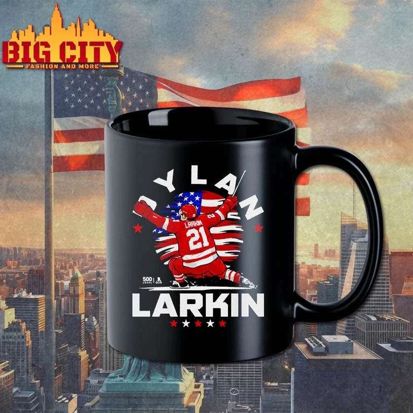 Dylan Larkin Detroit USA Flag Celebration t-shirt
