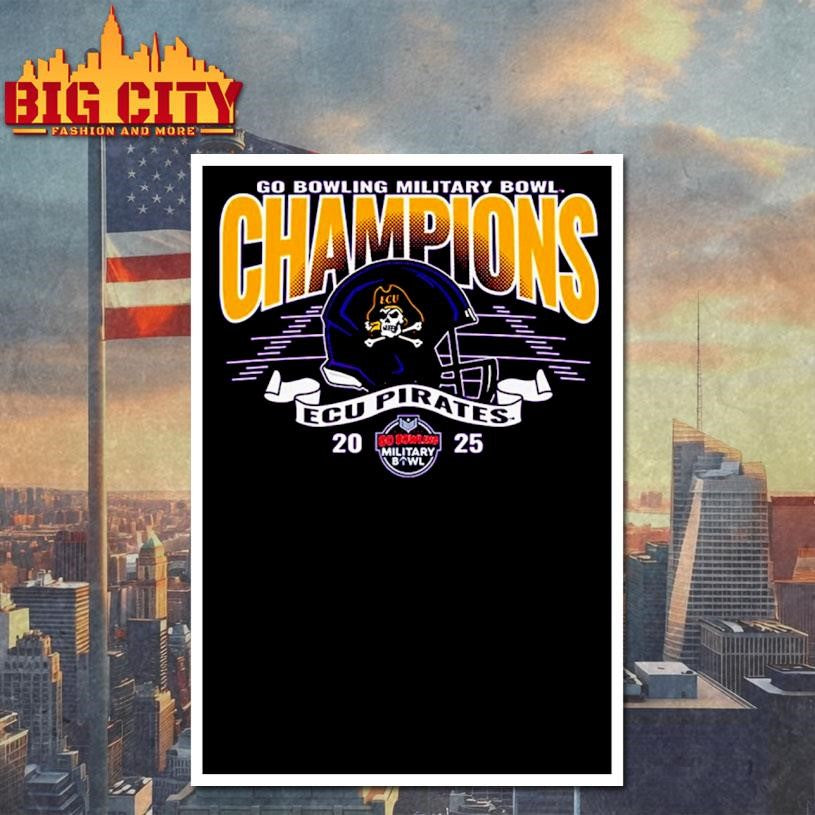 ECU Pirates Go bowling military bowl champions 2025 shirt