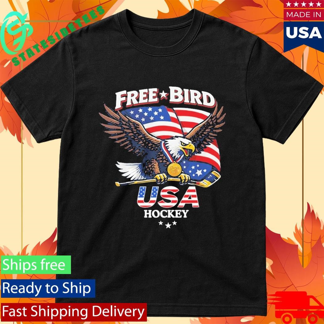 Eagle Free Bird Usa Hockey Shirt