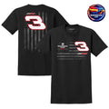 Earnhardt Richard Childress Racing Team Collection Black Flag Tri-Blend Two Sided Shirt