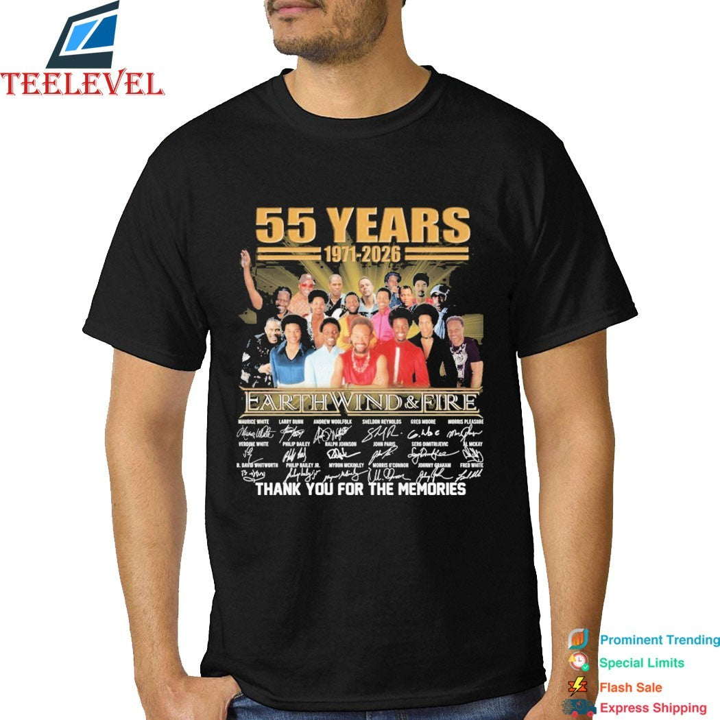 Earth Wind And Fire 55 Years 1771 2026 Thank You For The Memories Signatures T-shirts