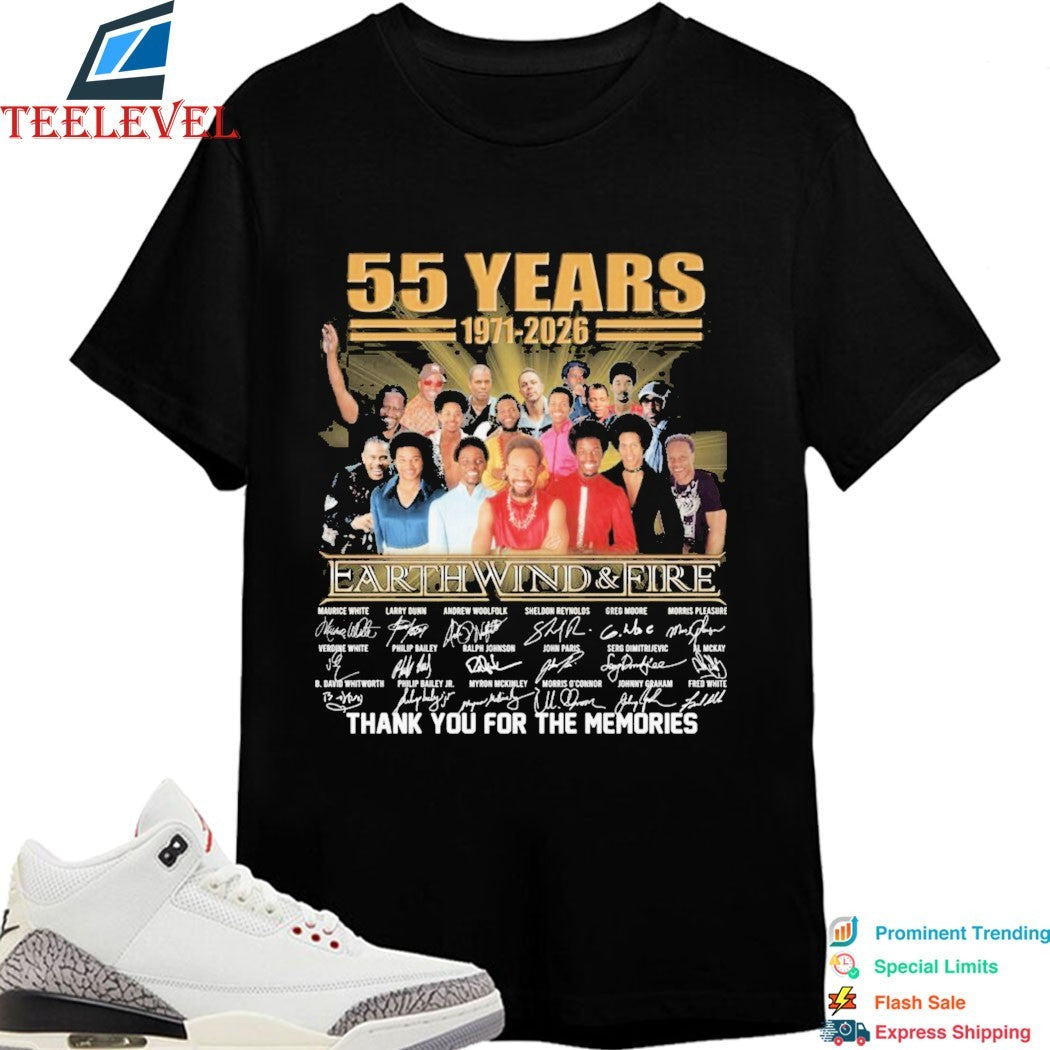 Earth Wind And Fire 55 Years 1771 2026 Thank You For The Memories Signatures T-shirts