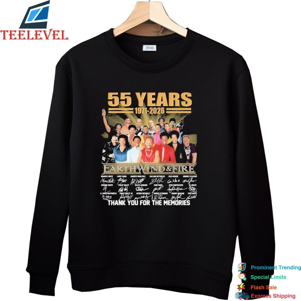 Earth Wind And Fire 55 Years 1771 2026 Thank You For The Memories Signatures T-shirts