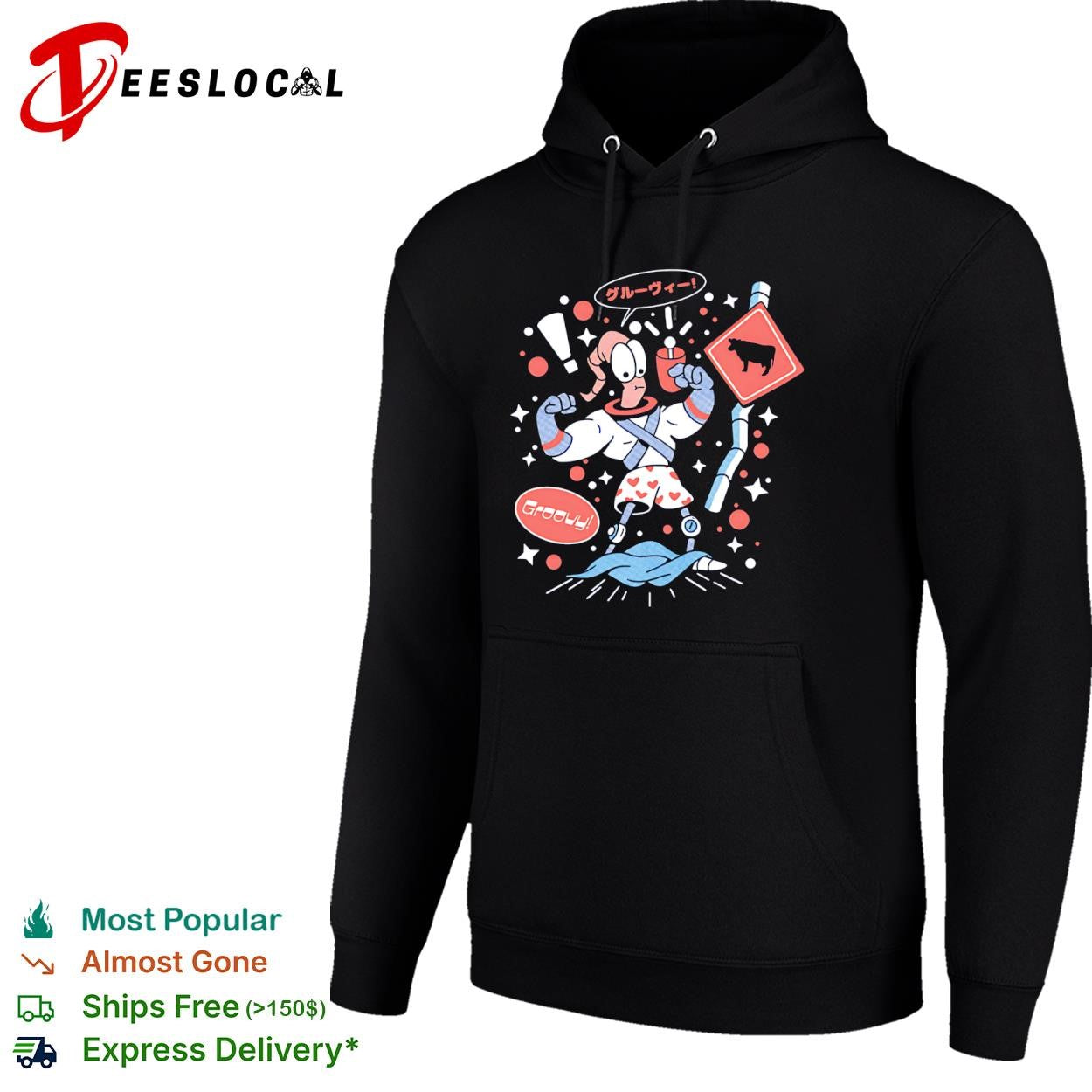 Earthworm Jim in his boxer shorts Groovy shirt