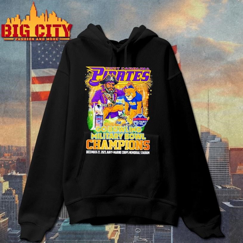 East Carolina Pirates 2025 Go Bowling Military Bowl Champions Shirt