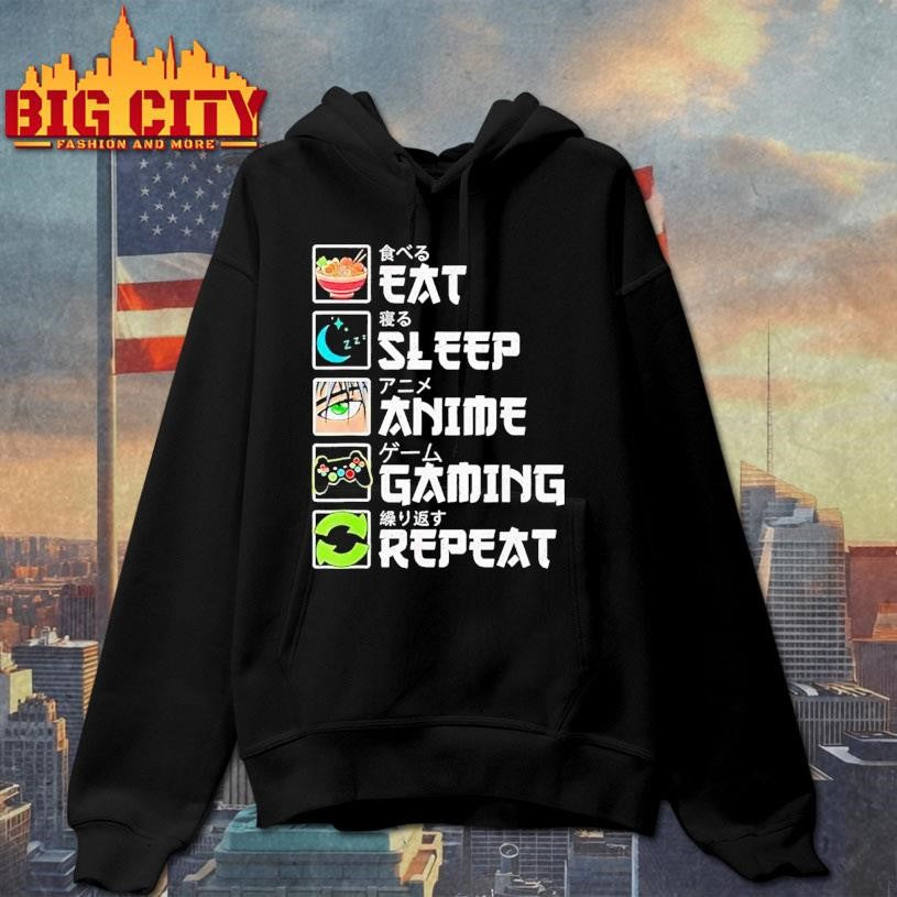 Eat Sleep Anime Gaming Repeat Gamer Shirt