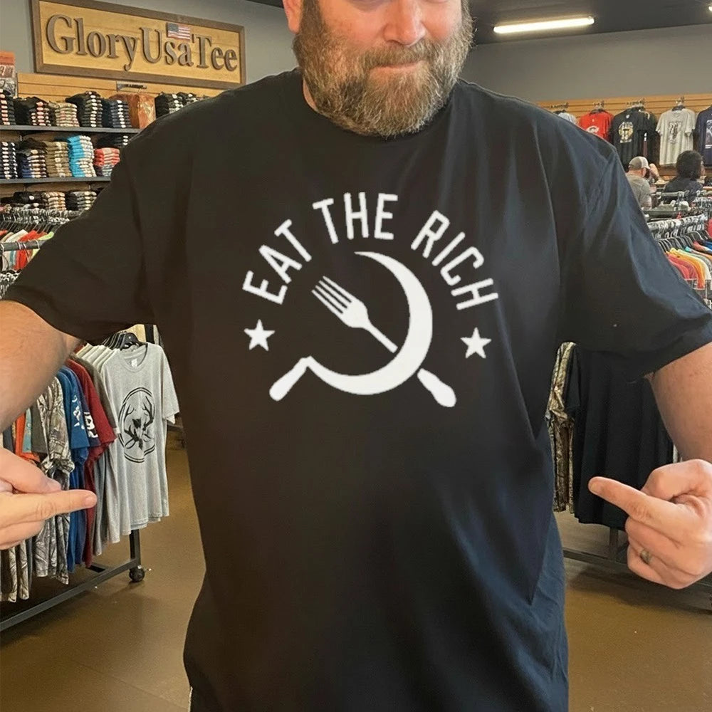 Eat The Rich Grunge Punk Anti Capitalist Protest Graphic Shirt