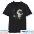 Edgy Smoking Chihuahua Vintage Y2K Grunge Halftone Dog Graphic shirt