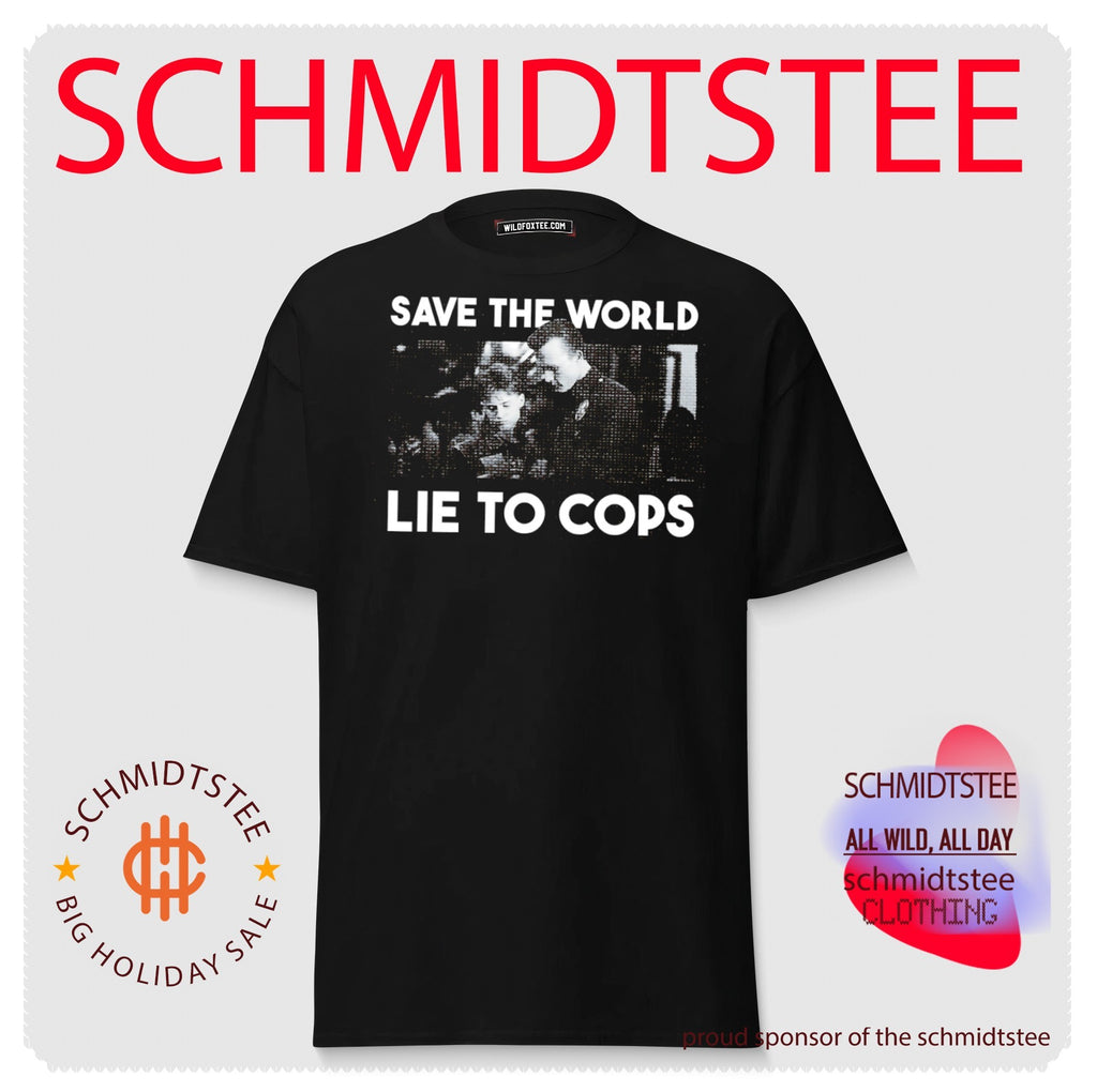 Edward Furlong and Robert Patrick Save the World Lie to Cops Halftone shirt