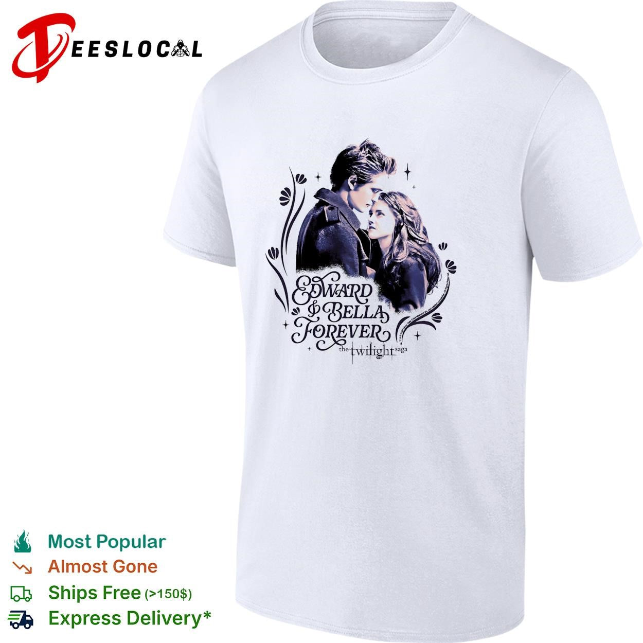 Edward and Bella forever vampire couple vintage portrait shirt