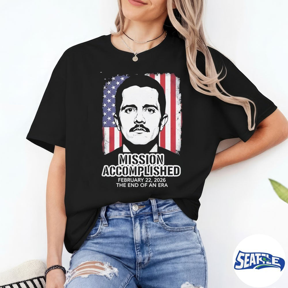 El Mencho Justice Served Mission Accomplished The End Of An Era USA Flag 2026 shirt
