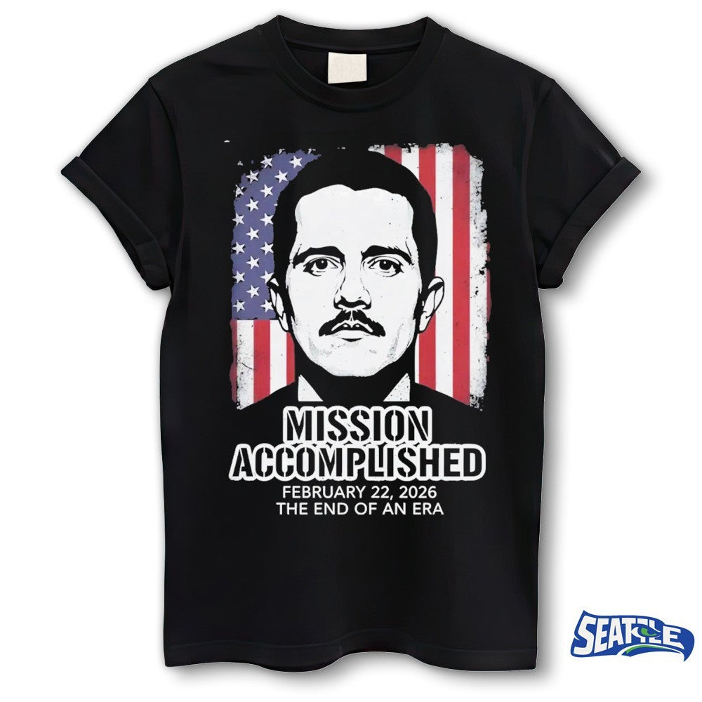 El Mencho Justice Served Mission Accomplished The End Of An Era USA Flag 2026 shirt