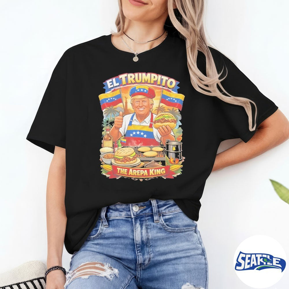 El Trumpito The Arepa King Donald Trump Venezuelan flags Graphic shirt