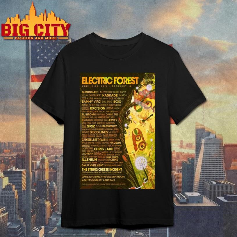 Electric Forest Rothbury, MI June 25-28 2026 Concert Poster Shirt
