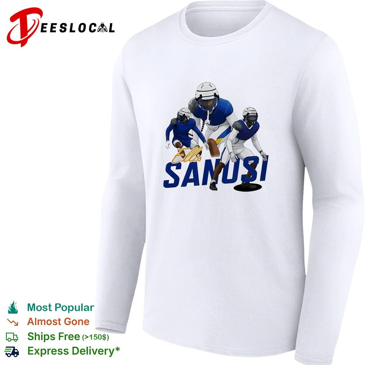 Ellis Sanosi running football player shirt