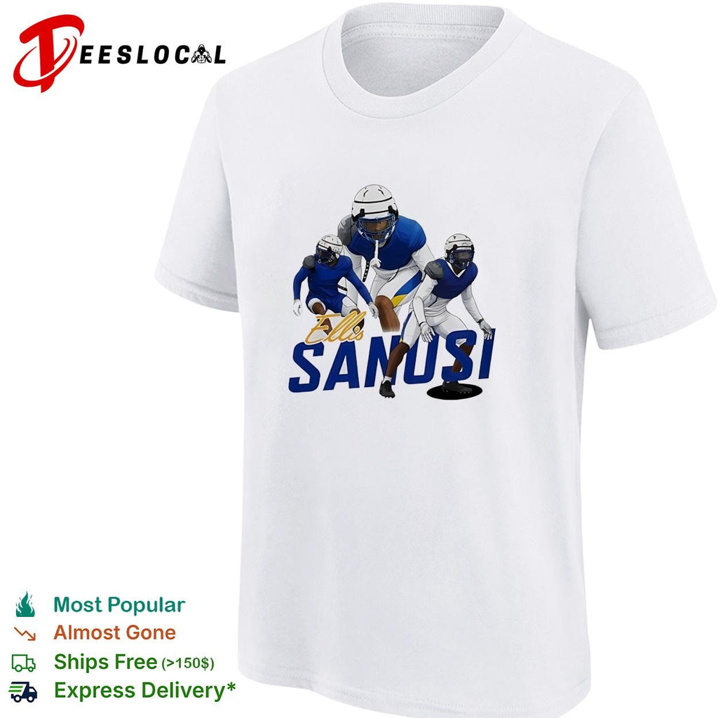 Ellis Sanosi running football player shirt