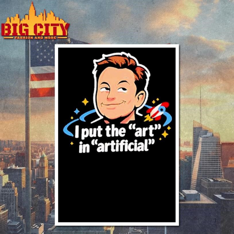 Elon Musk I Put The Art In Artificial Cartoon Shirt