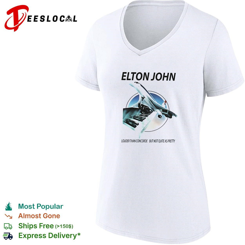 Elton John louder than concorde colorful poster shirt