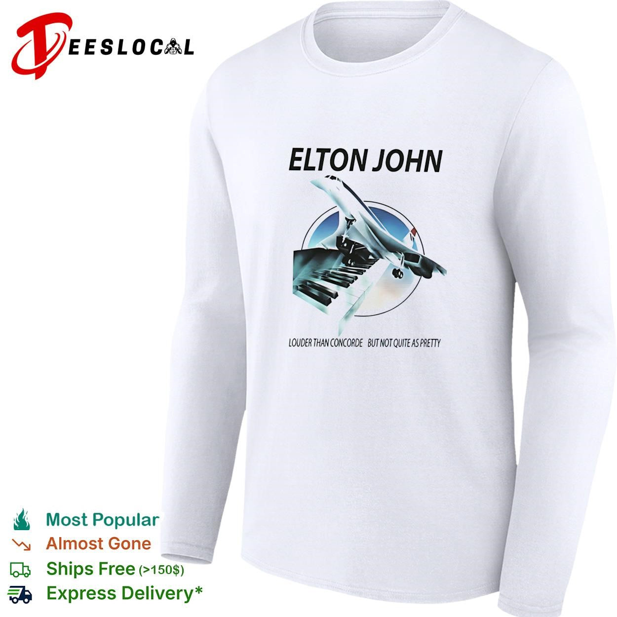 Elton John louder than concorde colorful poster shirt