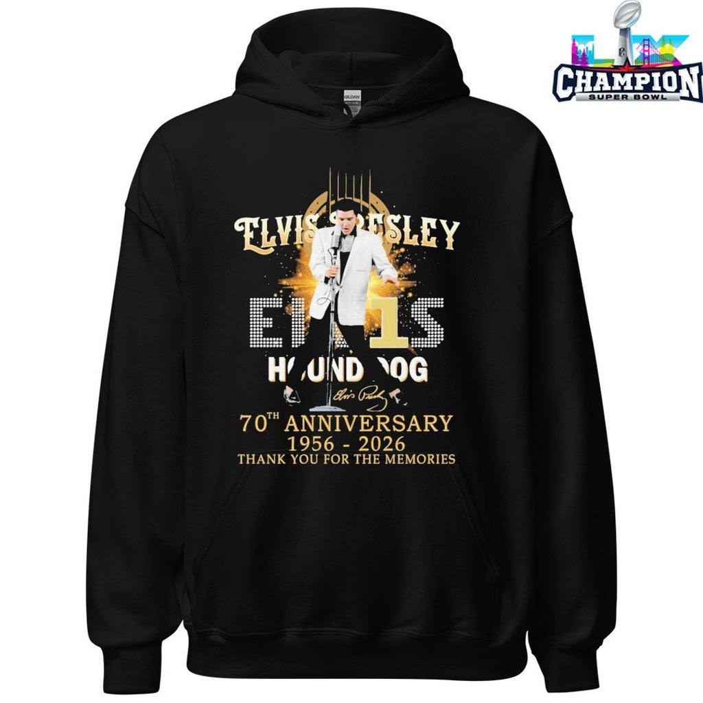 Elvis Presley Hound Dog 70th Anniversary 1956 2026 Thank You For The Memories Signature T-shirts
