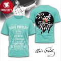 Elvis Presley Rock N Roll King Of Rock Graphic Tee Inspired By Classic Hits Two Sided Shirt