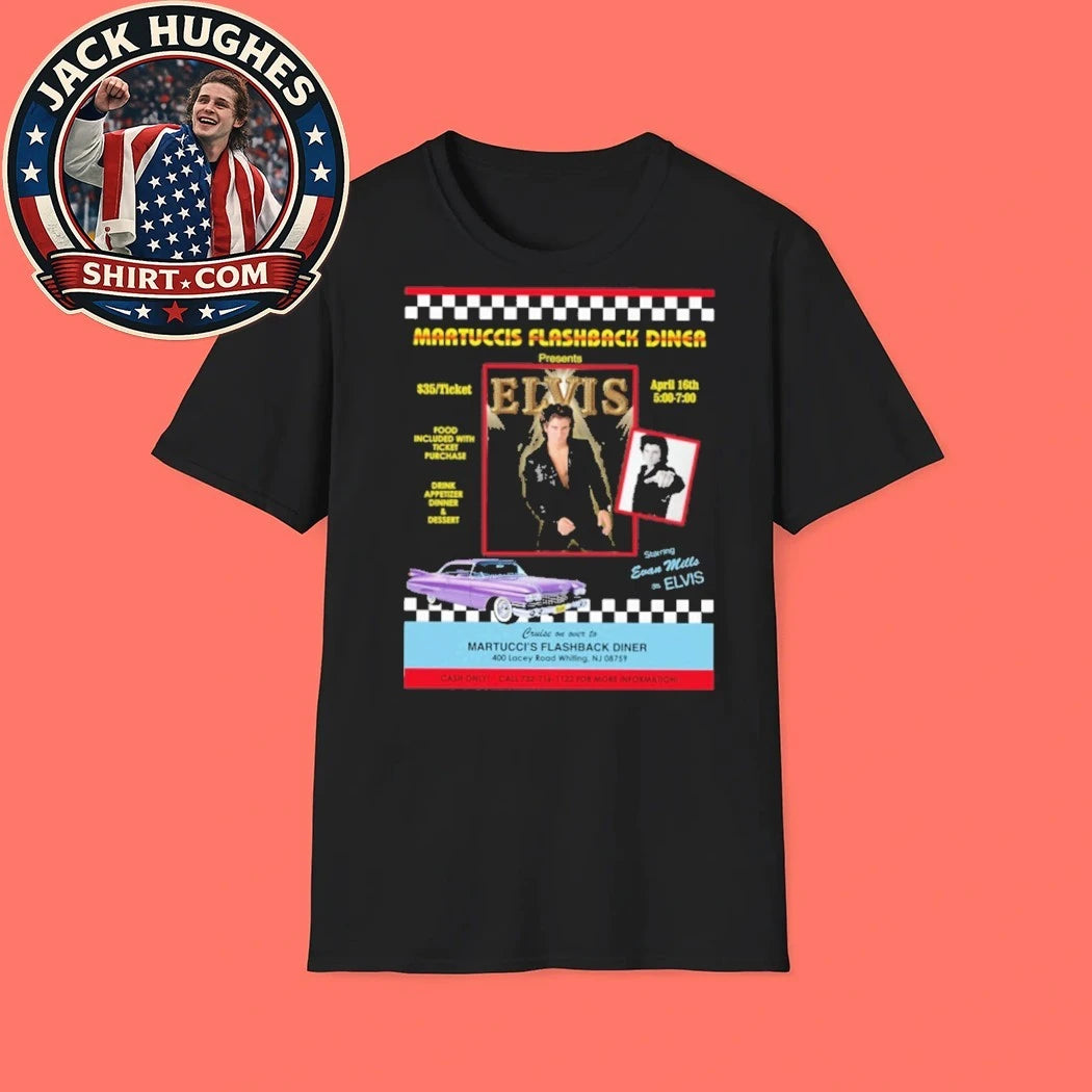 Elvis no BG Martucci Flashback Diner T-Shirt