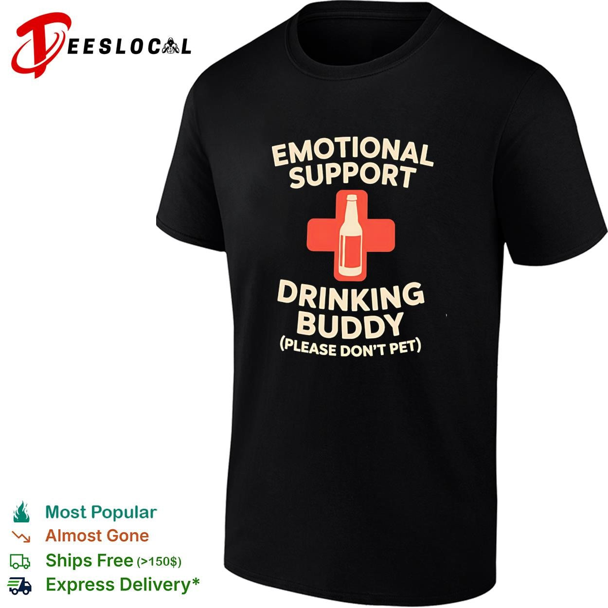 Emotional support drinking buddy vintage shirt
