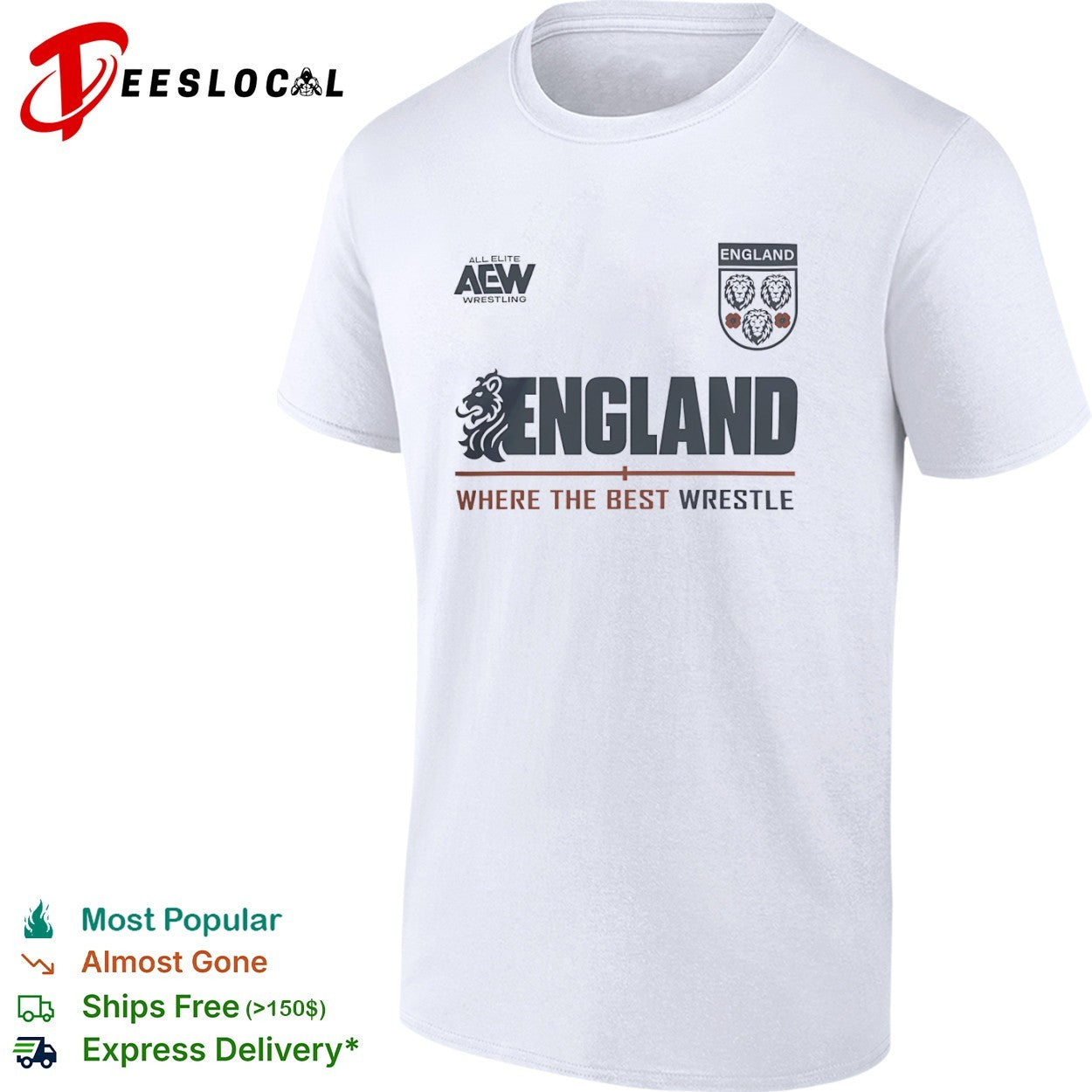 England Where the Best Wrestle England Lions Crest Shirt