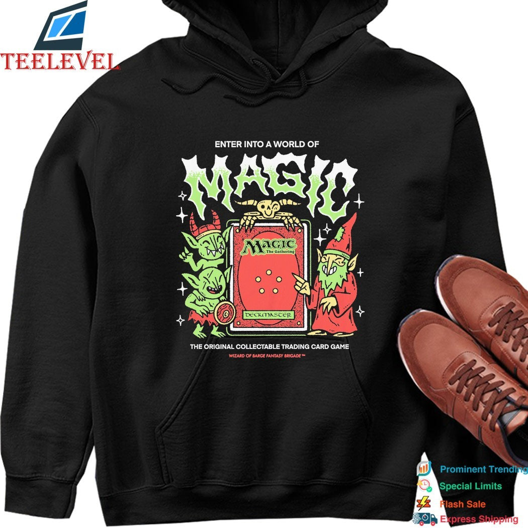Enter Into A World Of Magic Magic The Gathering Wizard Of Barge Deckmaster T-shirts