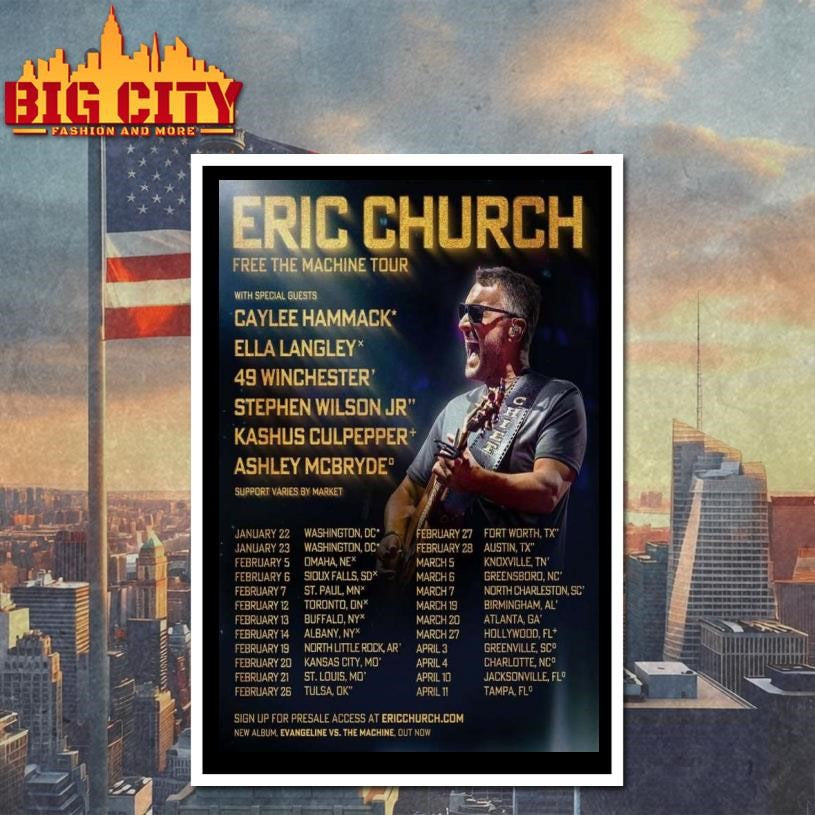 Eric Church Concert Poster 2026 Shirt