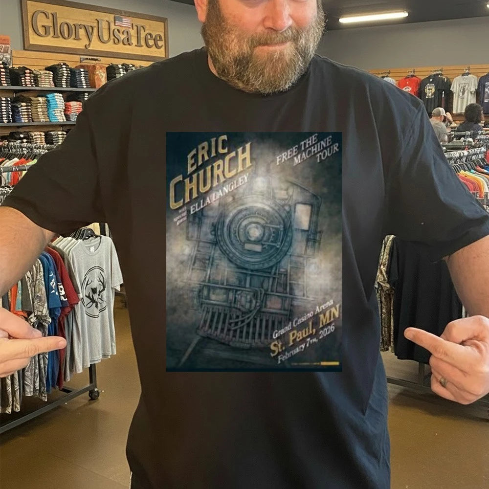 Eric Church St Paul Minnesota 2026 Venue Poster At Grand Casino Arena On February 7 2026 Free The Machine Tour Shirt