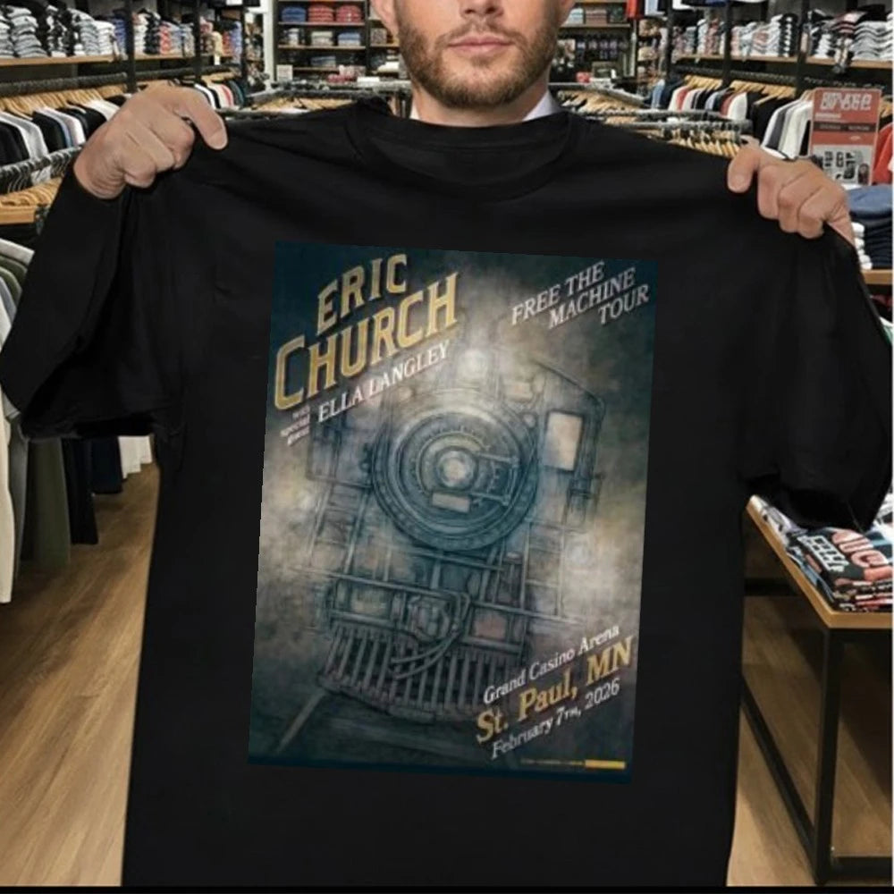 Eric Church St Paul Minnesota 2026 Venue Poster At Grand Casino Arena On February 7 2026 Free The Machine Tour Shirt