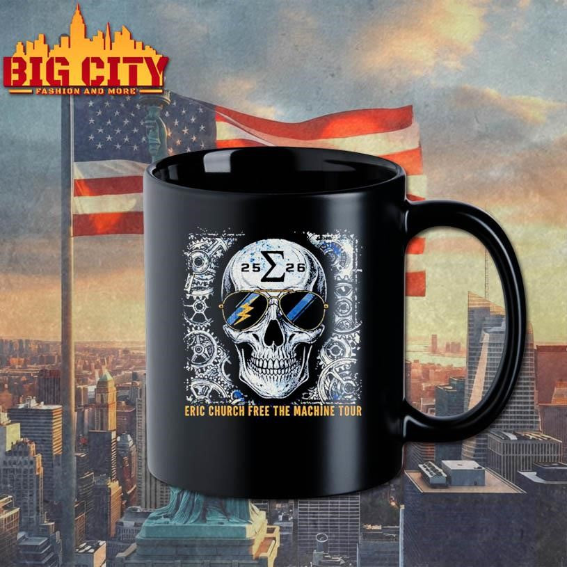 Eric Church Tour Free The Machine 2025 Skull shirt