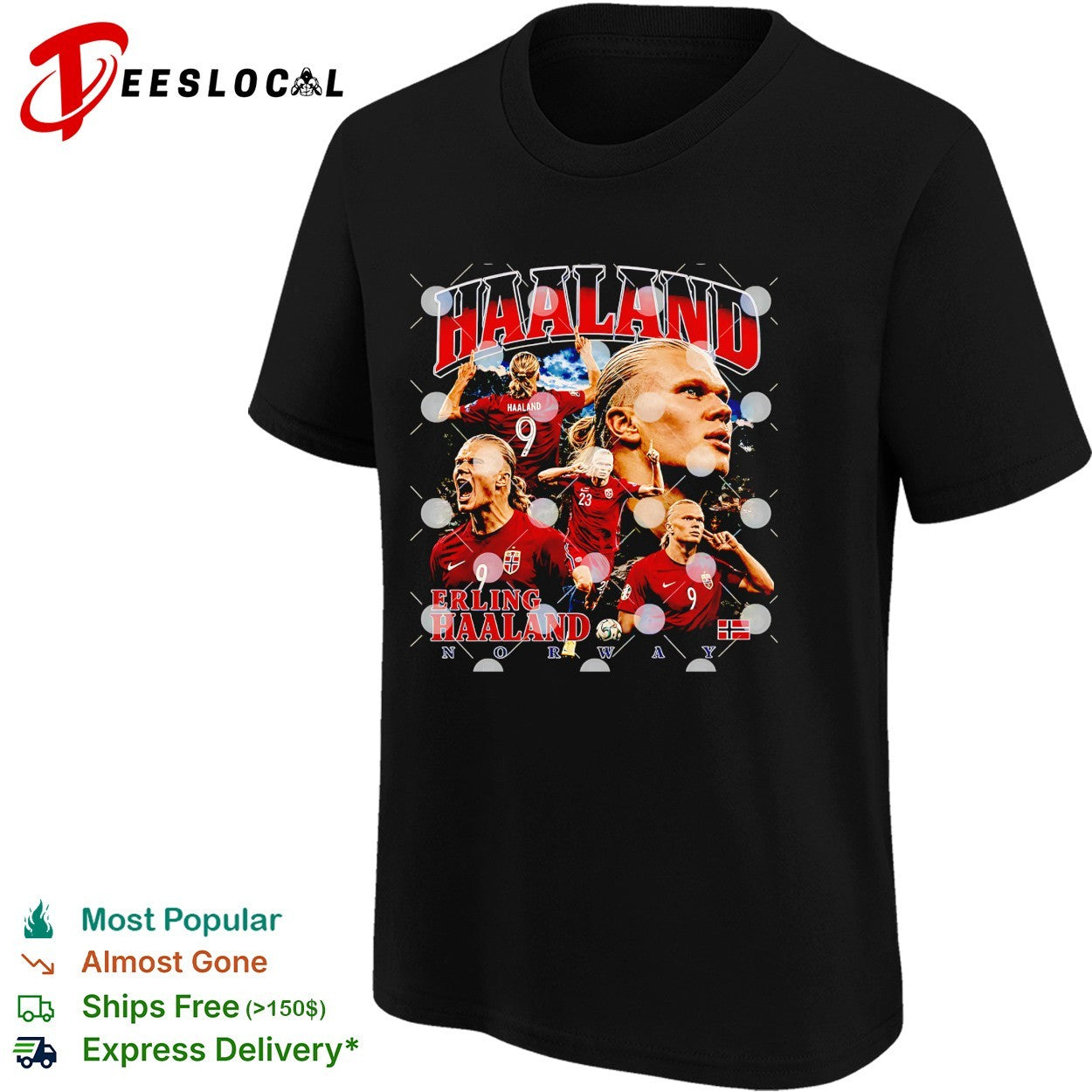 Erling Haaland playing soccer montage shirt