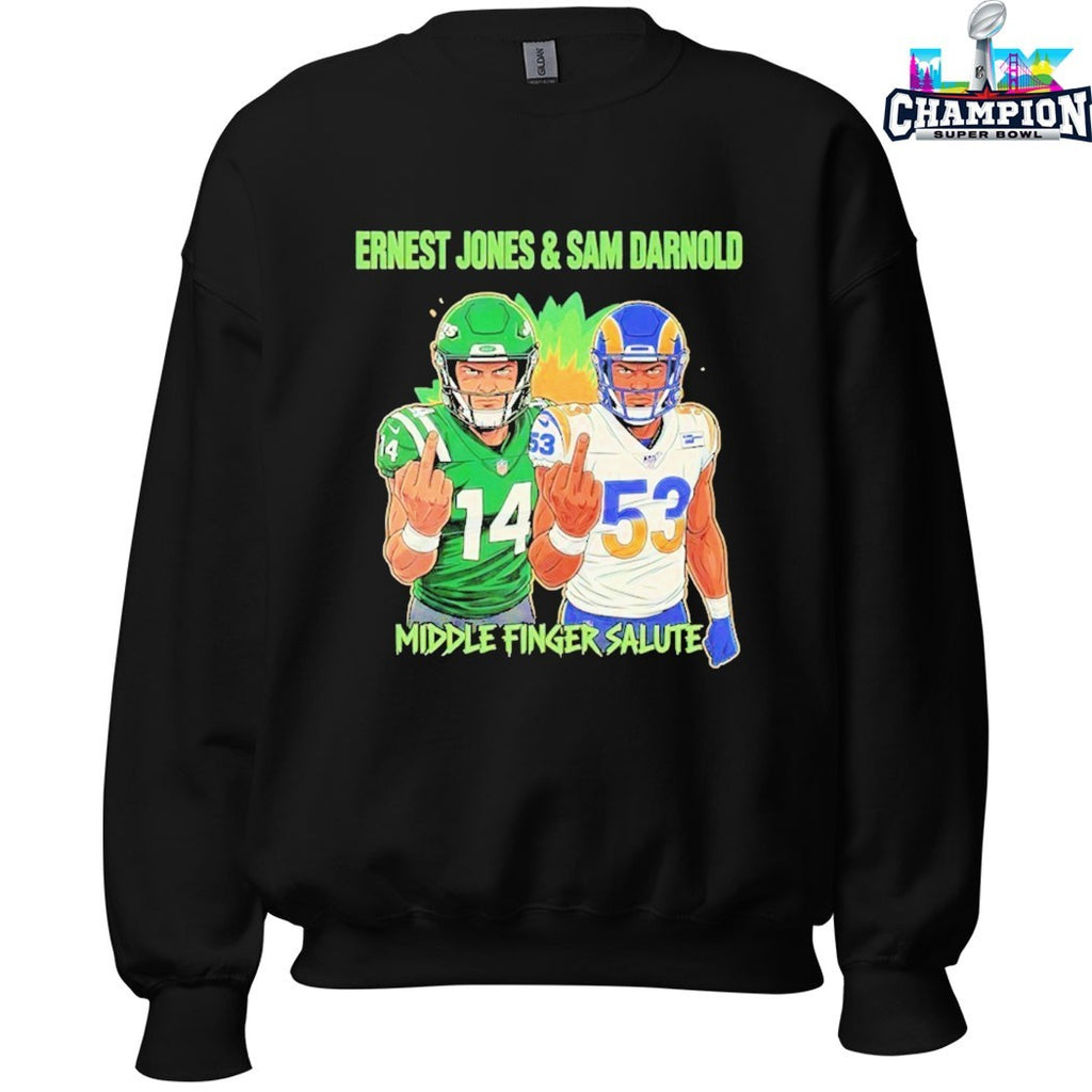 Ernest Jones And Sam Darnold Middle Fingers Salute T-shirts