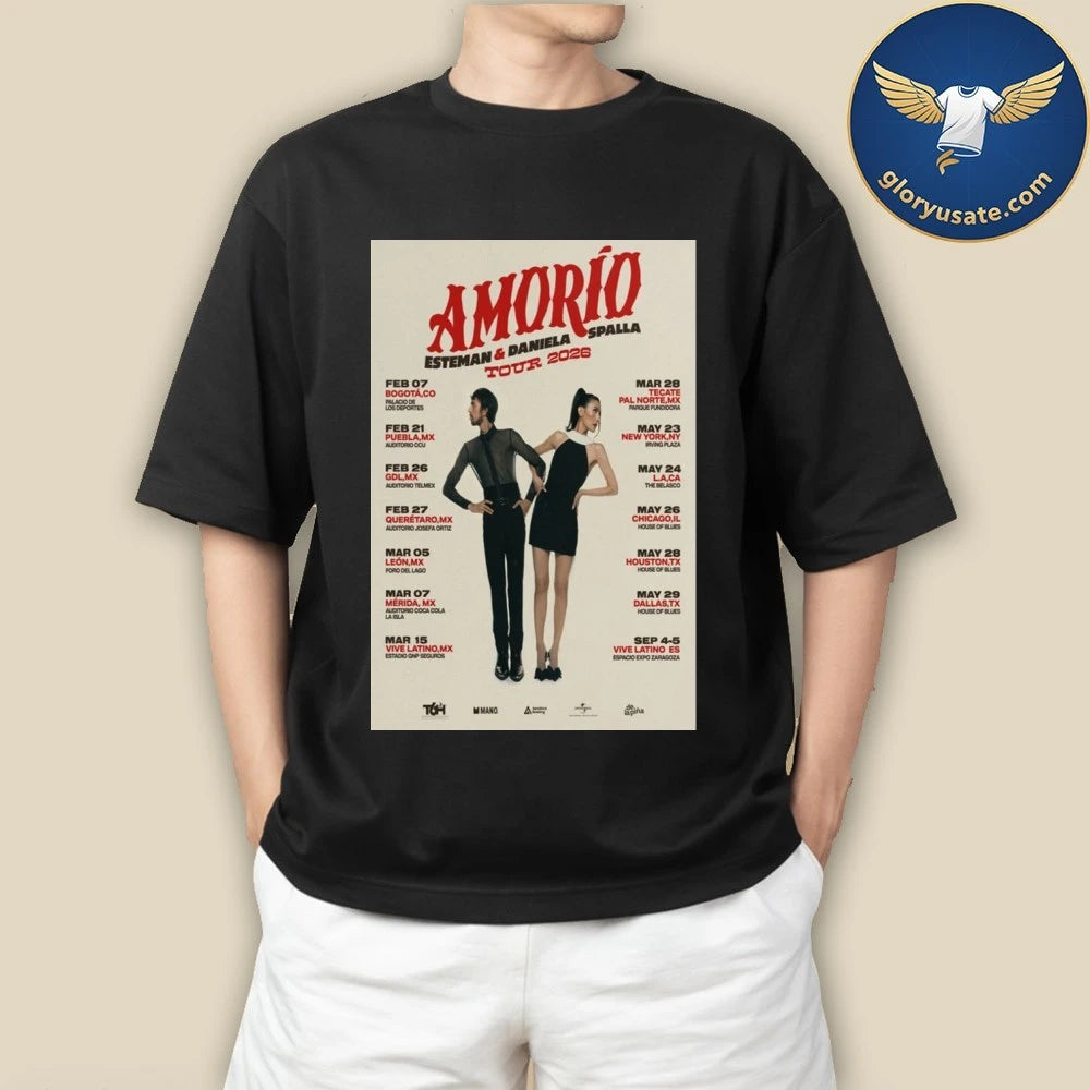 Esteman &amp; Daniela Spalla Amorio Tour 2026 Poster Shirt