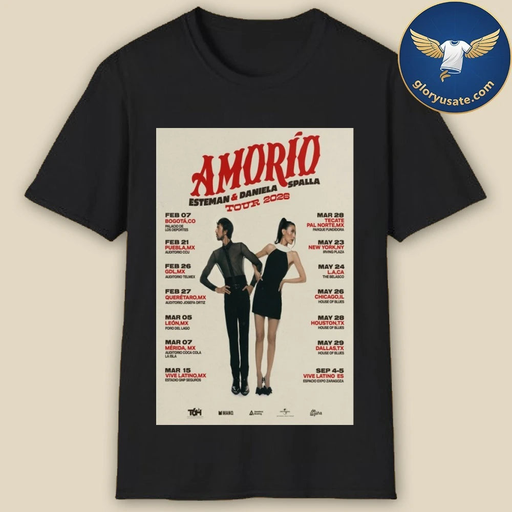 Esteman &amp; Daniela Spalla Amorio Tour 2026 Poster Shirt