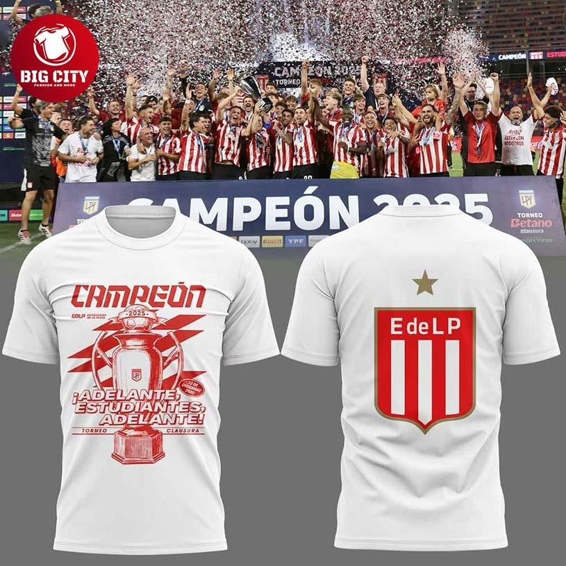Estudiantes de La Plata 2025 Clausura Tournament Champions Two Sided Shirt