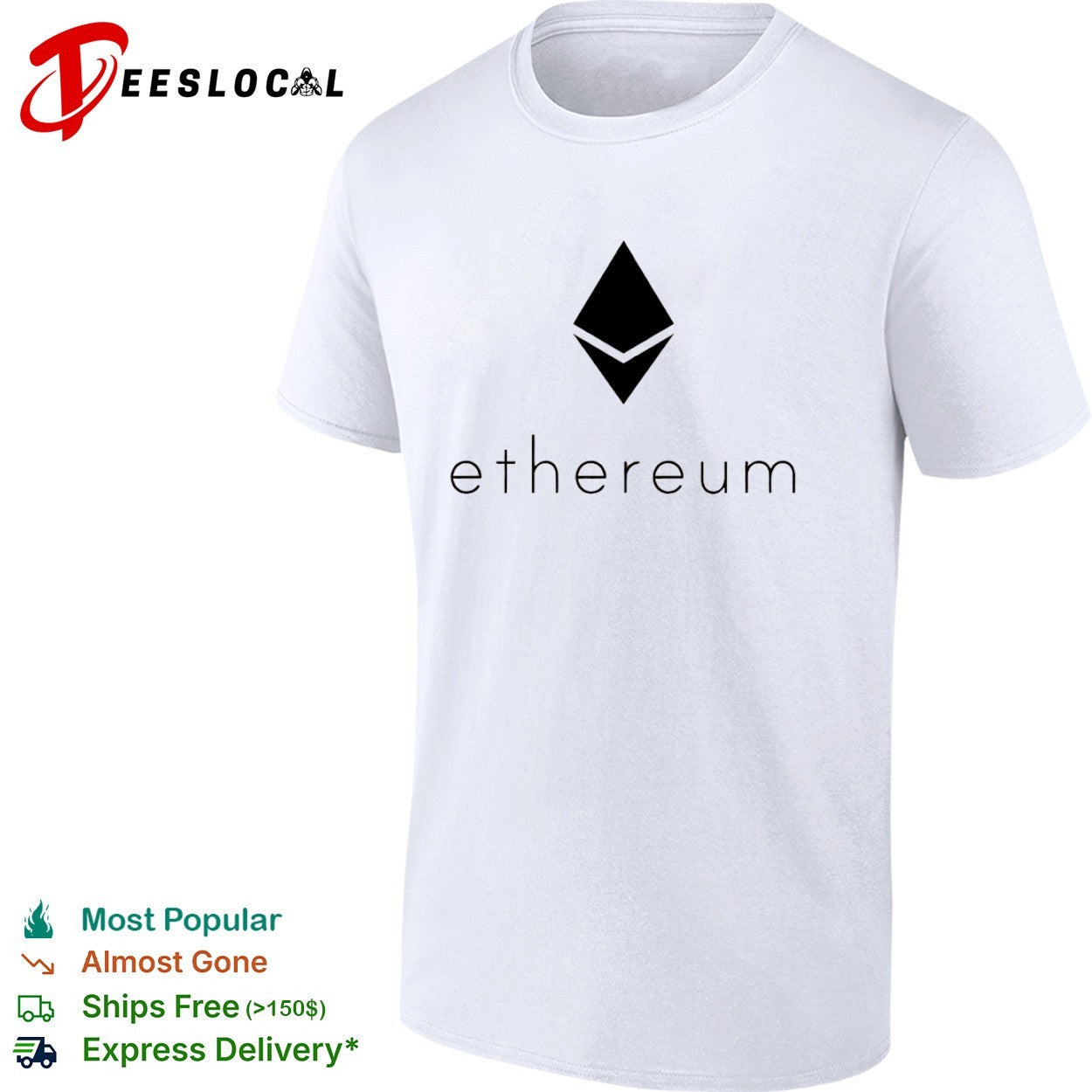 Ethereum cryptocurrency logo shirt