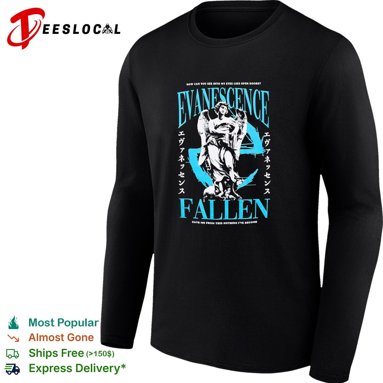 Evanescence Fallen angel statue shirt