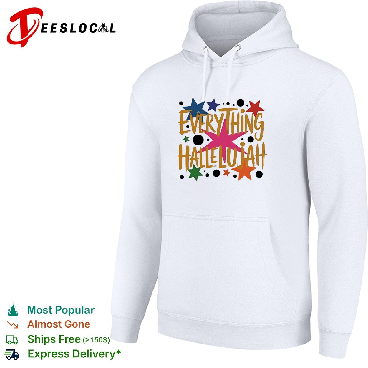 Everything hallelujah stars colorful vintage shirt
